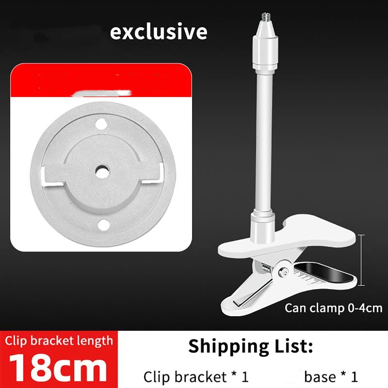 Webcam Stand Clip - White Plastic No Punching Portable Clip